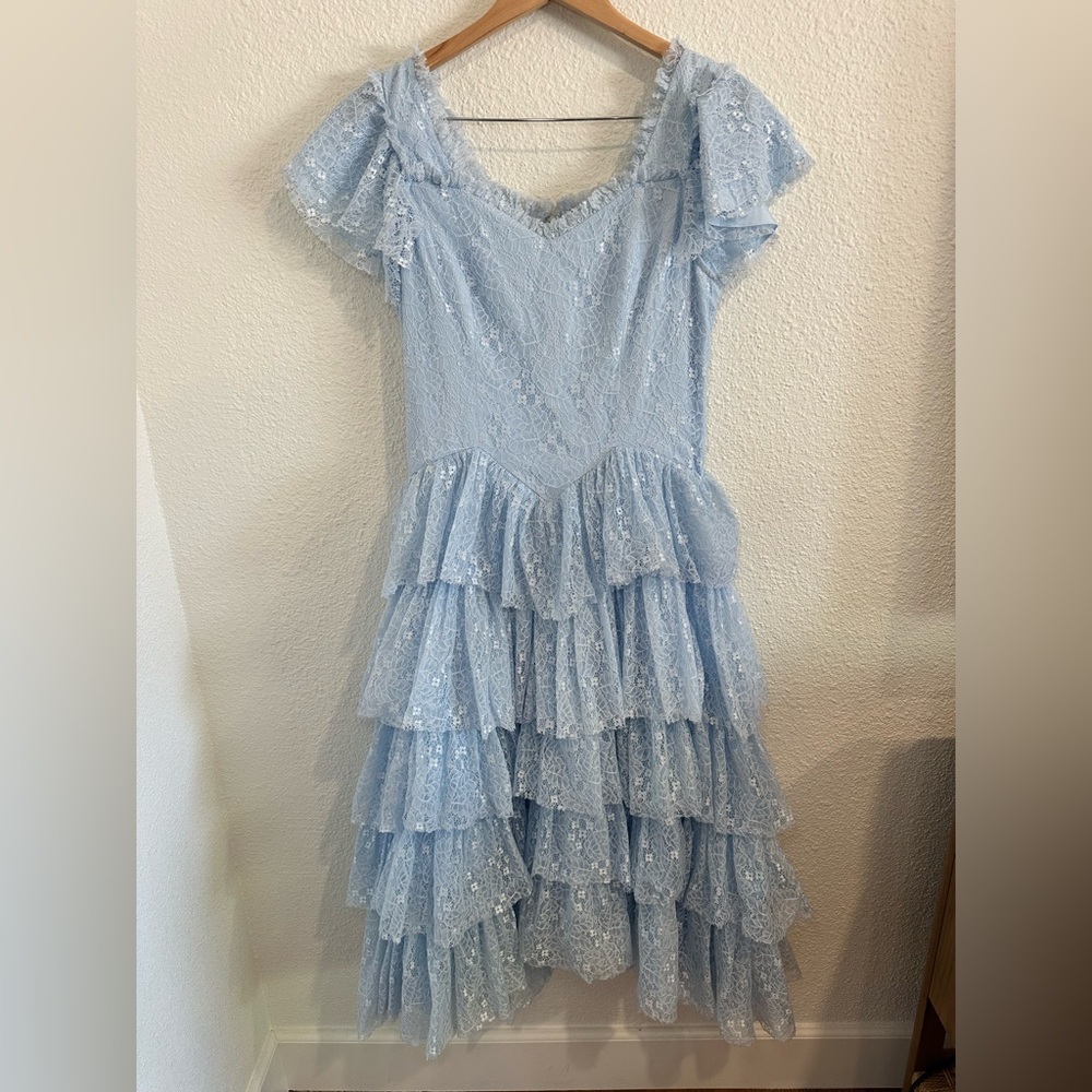 JessaKae Light Blue Ruffled Midi Dress - Picture 4 of 9